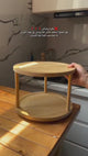 2-Tier Bamboo Rotating Spice Rack  Multi-Purpose Condiment Organizer