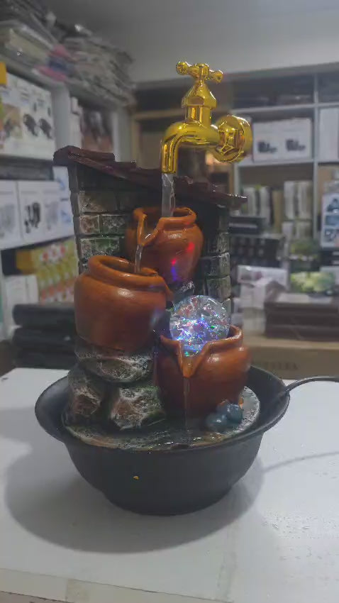 Decorative Tabletop water fountain with LED light