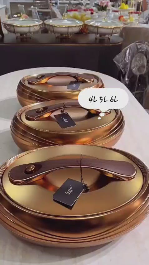 Forever Gold Insulated Hotpot Casserole Set 3pcs (4L 5L 6L)