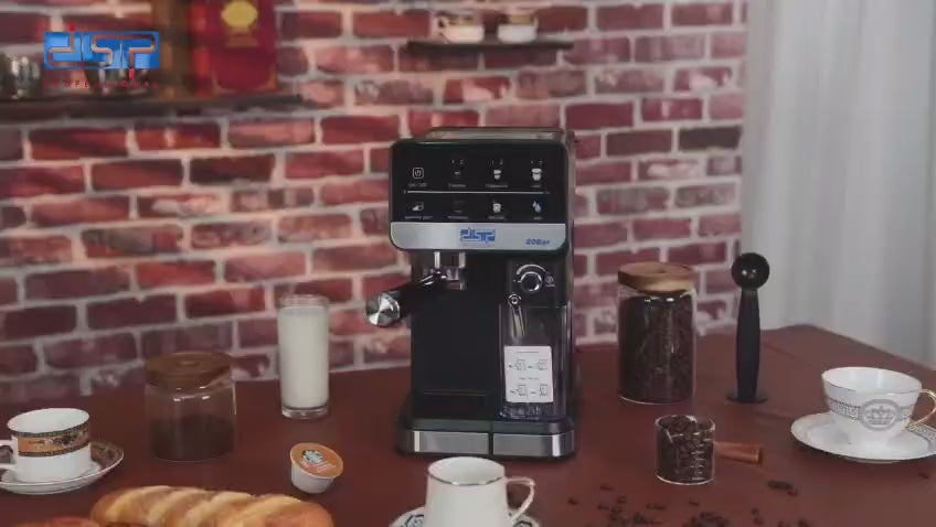 DSP Expresso Coffee Maker with ULKA 20 Bar Pump & Automatic Milk Frother
