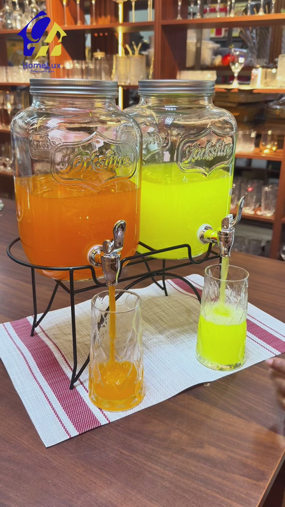Danny Home 2.3L x 3 Beverage Juice Dispenser with Stand | Triple Drink Dispenser