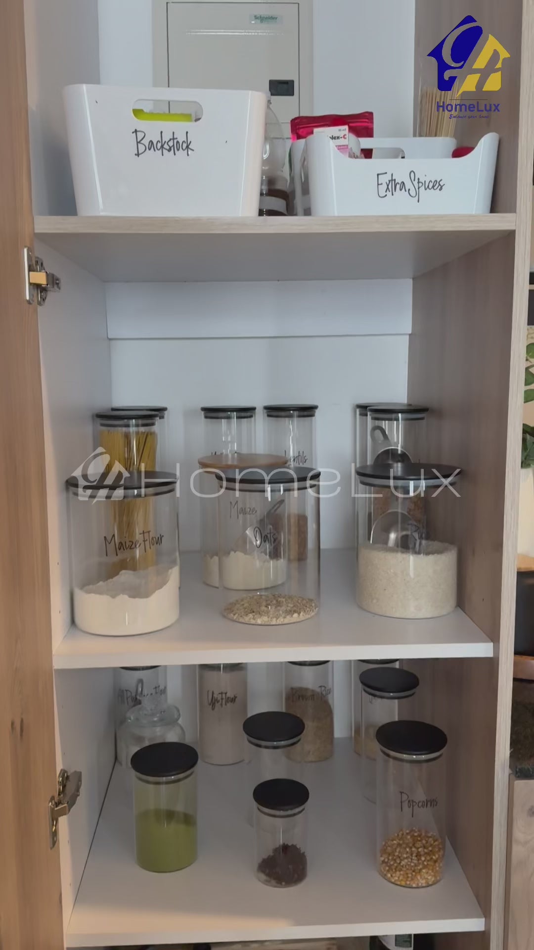 Danny Home Borosilicate Glass Storage Jar with Wooden Lid | Airtight Cereal & Pantry Storage Canister