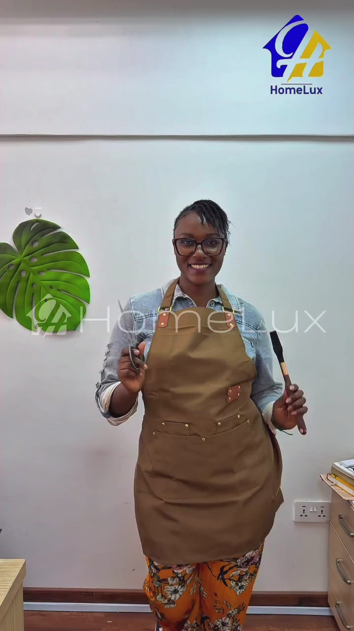 Canvas Cross Back Chef Apron | Adjustable Straps & Large Pockets Kenya