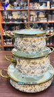 3pcs Enamelware Casserole Cooking Pot Set | Heavy-Duty Enamel Stockpots with Glass Lids in Kenya