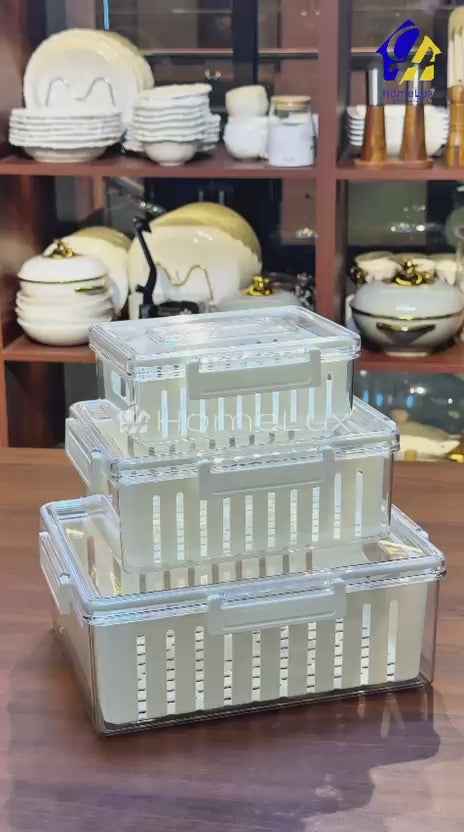 3pcs Stackable Food Storage Containers