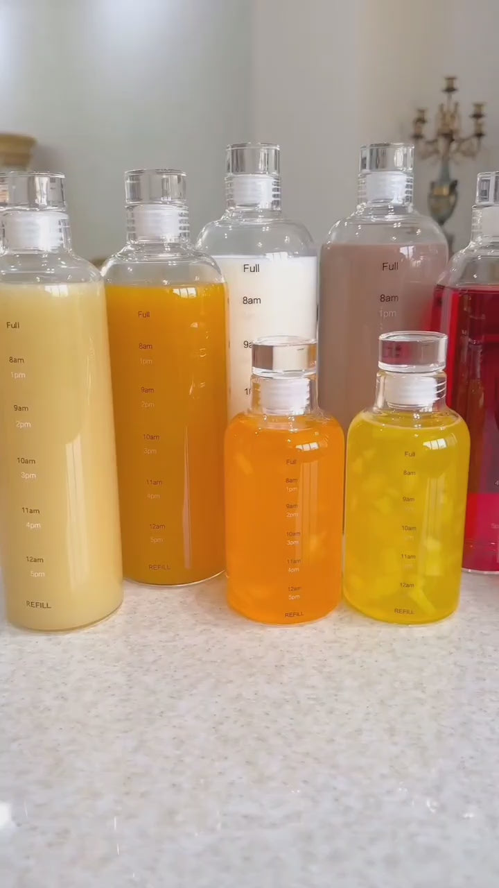 Multi Purpose Borosilicate Glass Storage Bottles 550ml and 750ml with Airtight Lid for Beverages Fridge Use