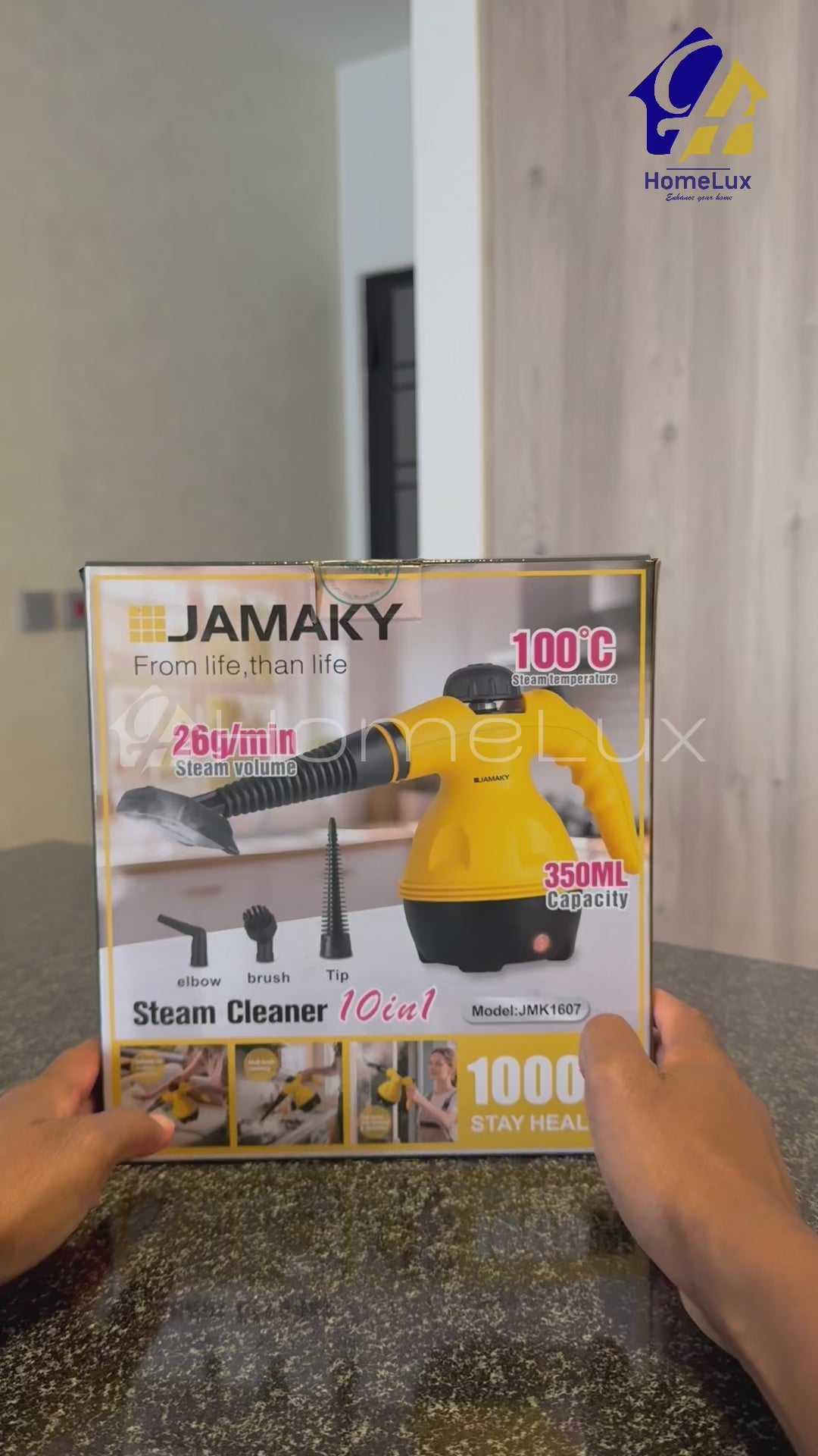 Jamaky Handheld Deep Clean Steamer 300ml – Multi-Surface Steam Cleaner for Floors, Kitchen & Windows