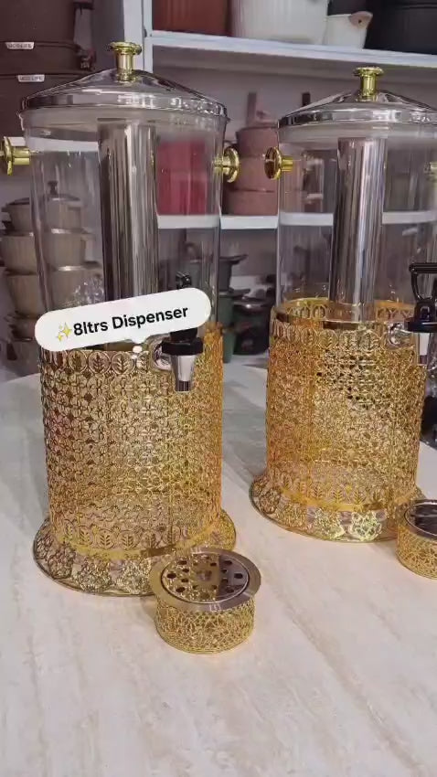 8 Litre Plastic Beverage Dispenser Tower with Stainless Steel Spigot for Juice Water and Cold Drinks