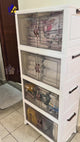Folding Storage Box with Doors and Wheels  Collapsible Plastic Storage Bin for Closet, Bedroom & Kids Room Stackable Organiser