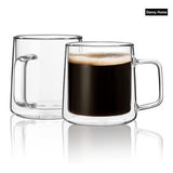 430ml Danny Home Double Wall Clear Glass Coffee & Tea Mug Set (2 Pcs)