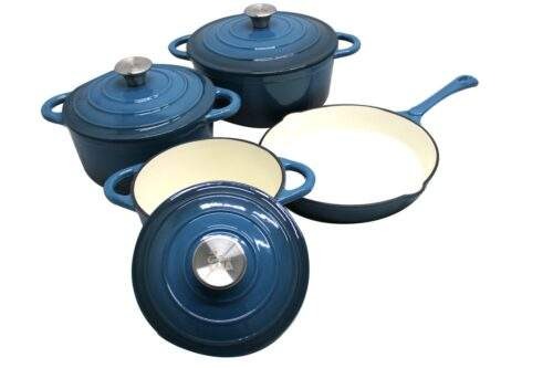 7 PCS Enamel Cast Iron Cooking Pots Set  Non-Toxic, Oven-Safe Pots for Kenyan Kitchens