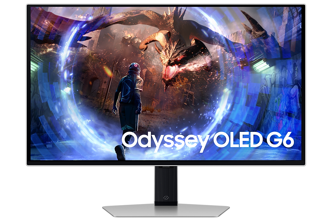 Samsung 27 inch Odyssey OLED G6 G60SD silver front