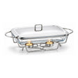 Sabinex Rectangle Glass Food Warmer with Stainless Steel Stand and Lid, 1.5L, model DT-205