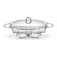 Sabinex Oval Glass Food Warmer with Stainless Steel Stand and Lid, 1.5L, model DT-302