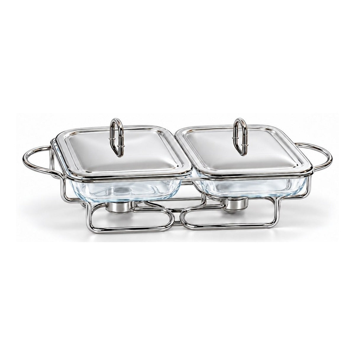 Sabinex Rectangle Glass Food Warmer Set, 2 x 1.5L, model DT-500