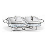 Sabinex Rectangle Glass Food Warmer Set, 2 x 1.5L, model DT-500
