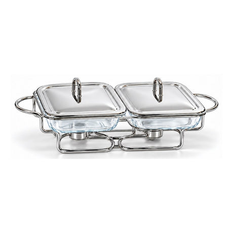 Sabinex Rectangle Glass Food Warmer Set, 2 x 1.5L, model DT-500