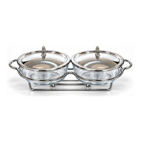 Sabinex Oval Glass Food Warmer Set, 2 x 1.5L, model DT-550
