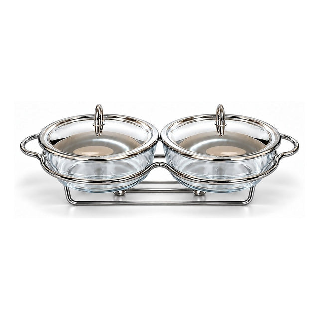 Sabinex Oval Glass Food Warmer Set, 2 x 1.5L, model DT-550