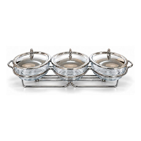 Sabinex Oval Glass Food Warmer Set, 3 x 1.5L, model DT-580