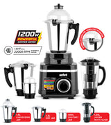 Sanford 5-in-1 Mixer Grinder | 1200W | 3 Stainless Steel Jars + Juicer Jar | ABS Body | 3 Speed Control | Overload Protectio