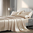 Luxury Silky Satin Silk Soft Fitted Bedsheets Bed Set- King Size