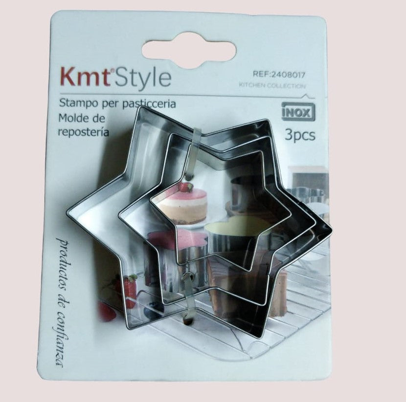 3Pcs  Stainless Steel Star Cake Mould