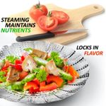 Stainless Steel, Steamer Basket/ Vegetable Steamer/ Food Basket/Bowl Cooker/Mesh Dish Folding 14CM