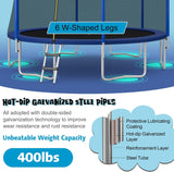Trampoline with Enclosure Net & Safety Pad Kids Adults Jumping Mat (10 Feet)