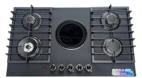 Bolesi BLS-D8501G Built-in Gas Hob 4 Gas + 1 Electric Stainless Steel 90cm Kenya | Golden Diamond Series, Hybrid Hob, 840x480mm Cut-out, 1 Year Warranty