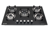 Bolesi HB-57005 Built-in Gas Hob 5 Burner Tempered Glass Kenya | Wok Burner, Cast Iron Pan Supports, Auto Ignition, Flame Failure Device, 76cm