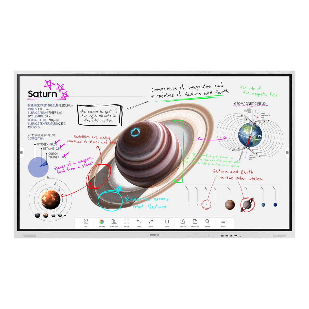 Samsung Flip Pro WM75B 75 Inch Interactive Display | 4K Touch Whiteboard, Tizen, 20-Point Touch, Pen Included, No PC Needed