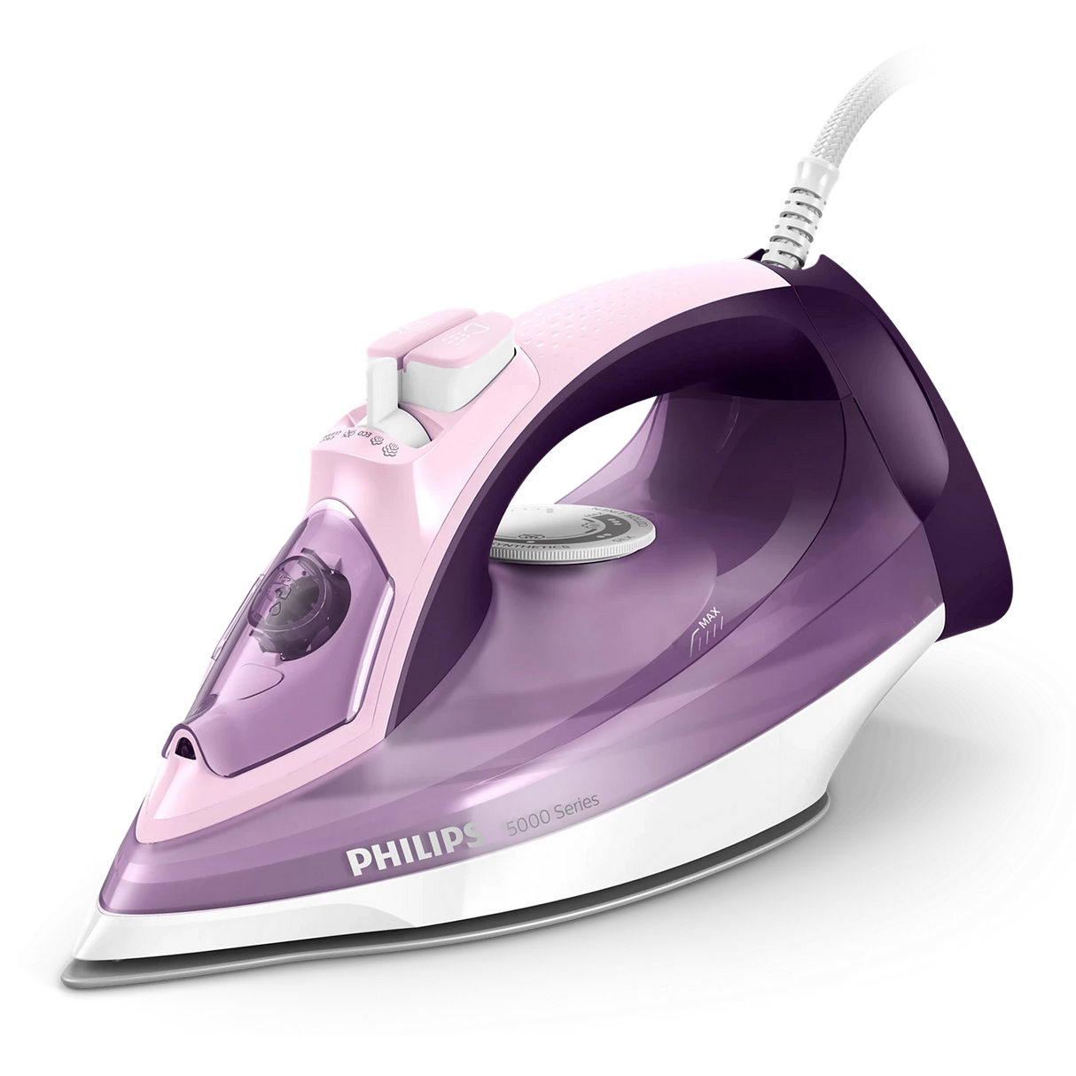 Philips 5000 Series Steam Iron 2400W - SteamGlide Plus Soleplate, 180g Steam Boost, 40g/min Long-Lasting Steam, Vertical