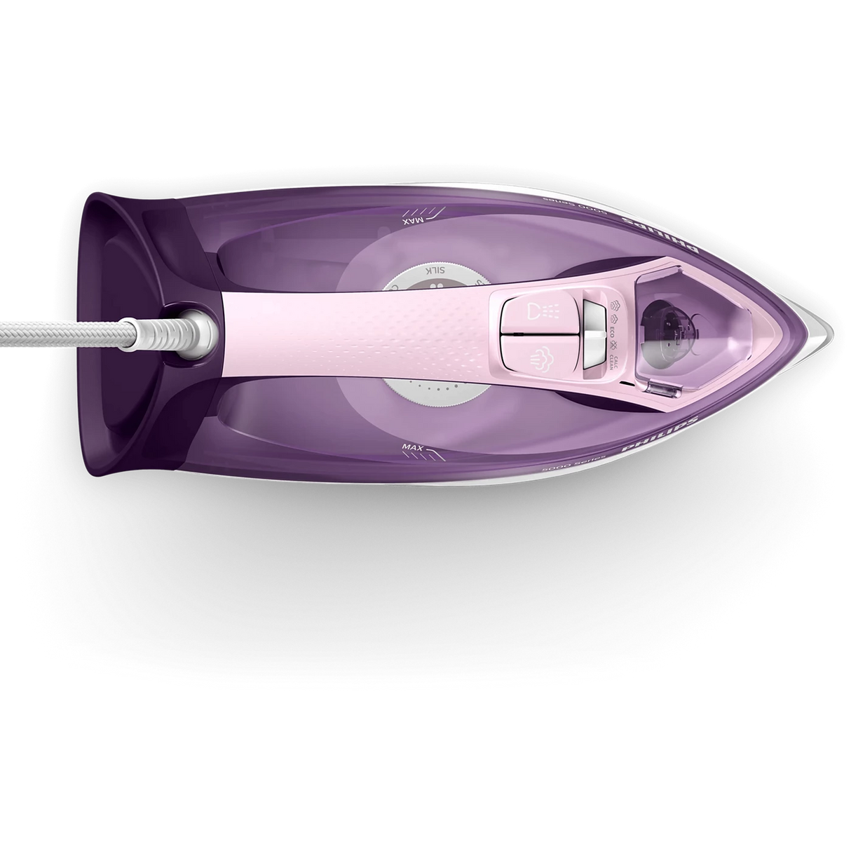 Philips 5000 Series Steam Iron 2400W - SteamGlide Plus Soleplate, 180g Steam Boost, 40g/min Long-Lasting Steam, Vertical