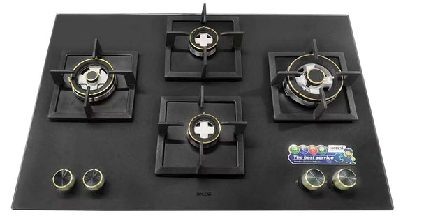Bolesi BLS-ML-8402G Built-in Gas Hob 4 Burner Kenya | Golden Diamond Series, 78cm Panel, 730x480mm Cut-out, 1 Year Warranty