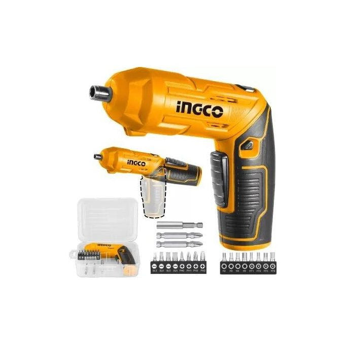Ingco Cordless Screwdriver Lithium-Ion Cordless Screw driver Drill Driver with Bits