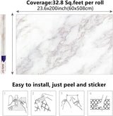 Marble 60cm by 500 cm Self Adhesive Contact paper Countertop,Kitchen,Shelf Liner