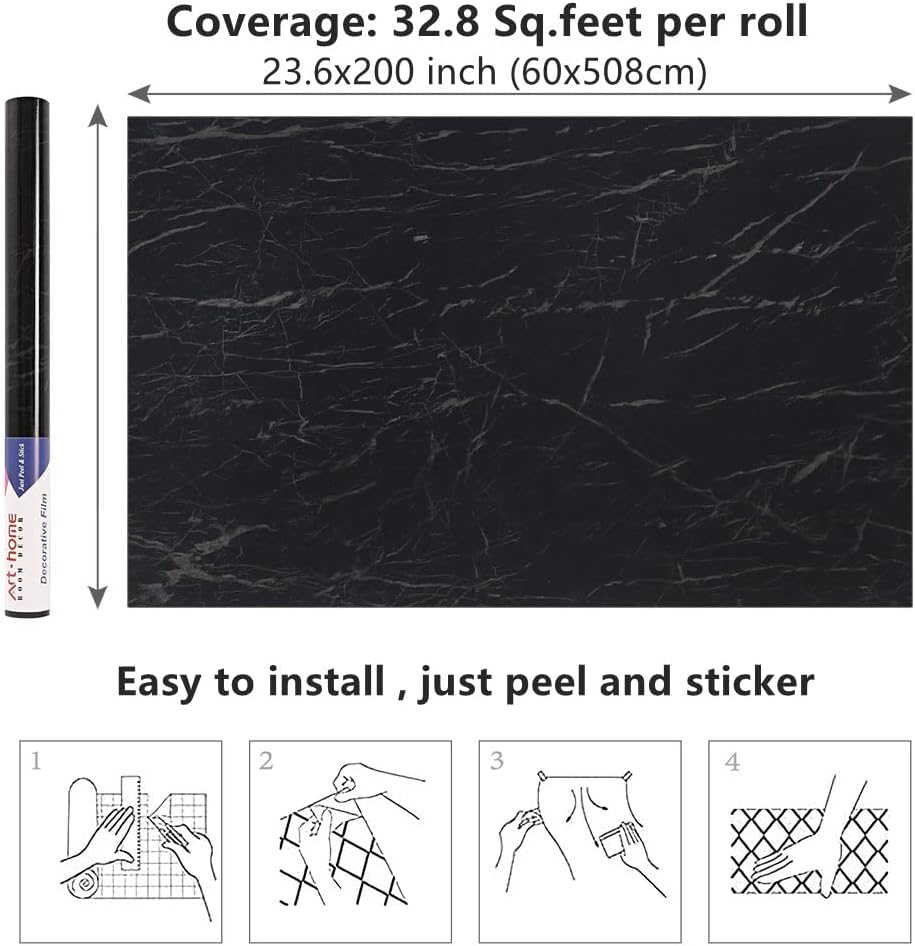 Marble 60cm by 500 cm Self Adhesive Contact paper Countertop,Kitchen,Shelf Liner