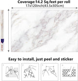 Marble 60cm by 500 cm Self Adhesive Contact paper Countertop,Kitchen,Shelf Liner