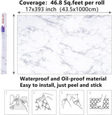 Marble 60cm by 500 cm Self Adhesive Contact paper Countertop,Kitchen,Shelf Liner