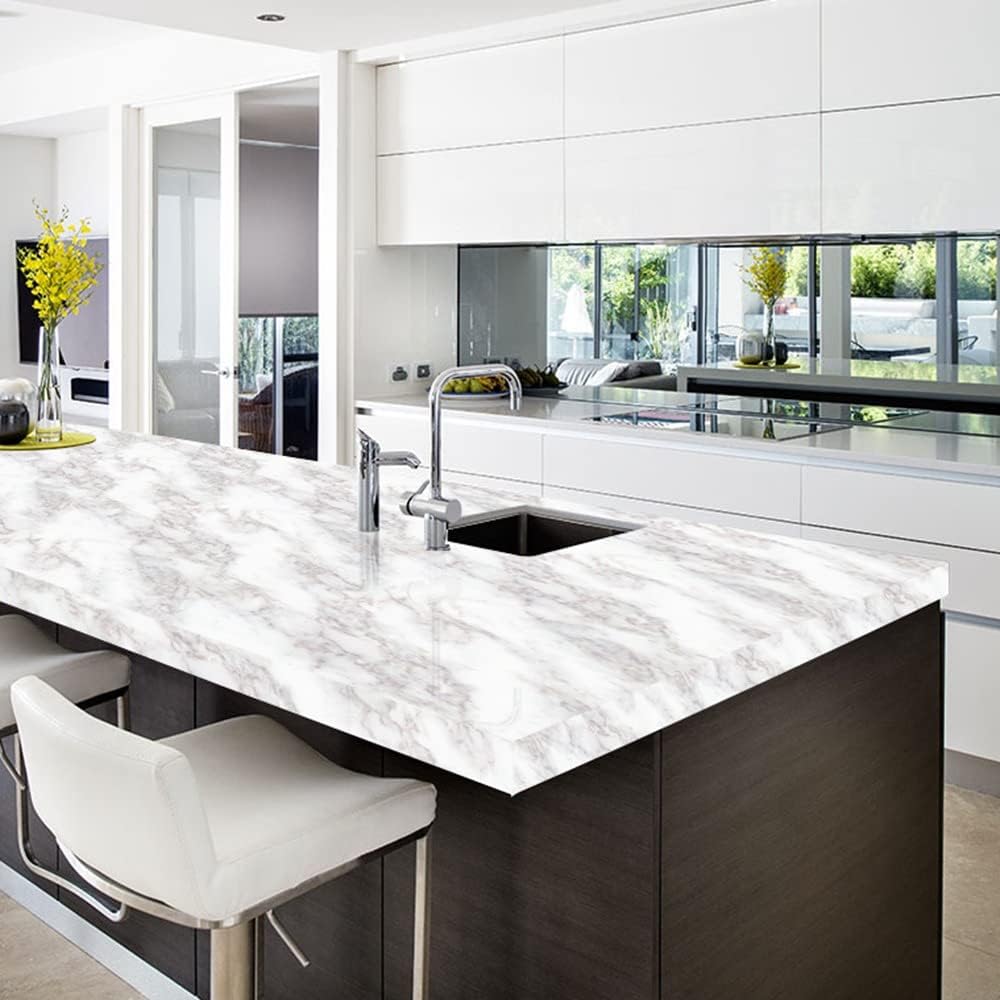 Marble 60cm by 500 cm Self Adhesive Contact paper Countertop,Kitchen,Shelf Liner