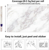 Marble 60cm by 500 cm Self Adhesive Contact paper Countertop,Kitchen,Shelf Liner
