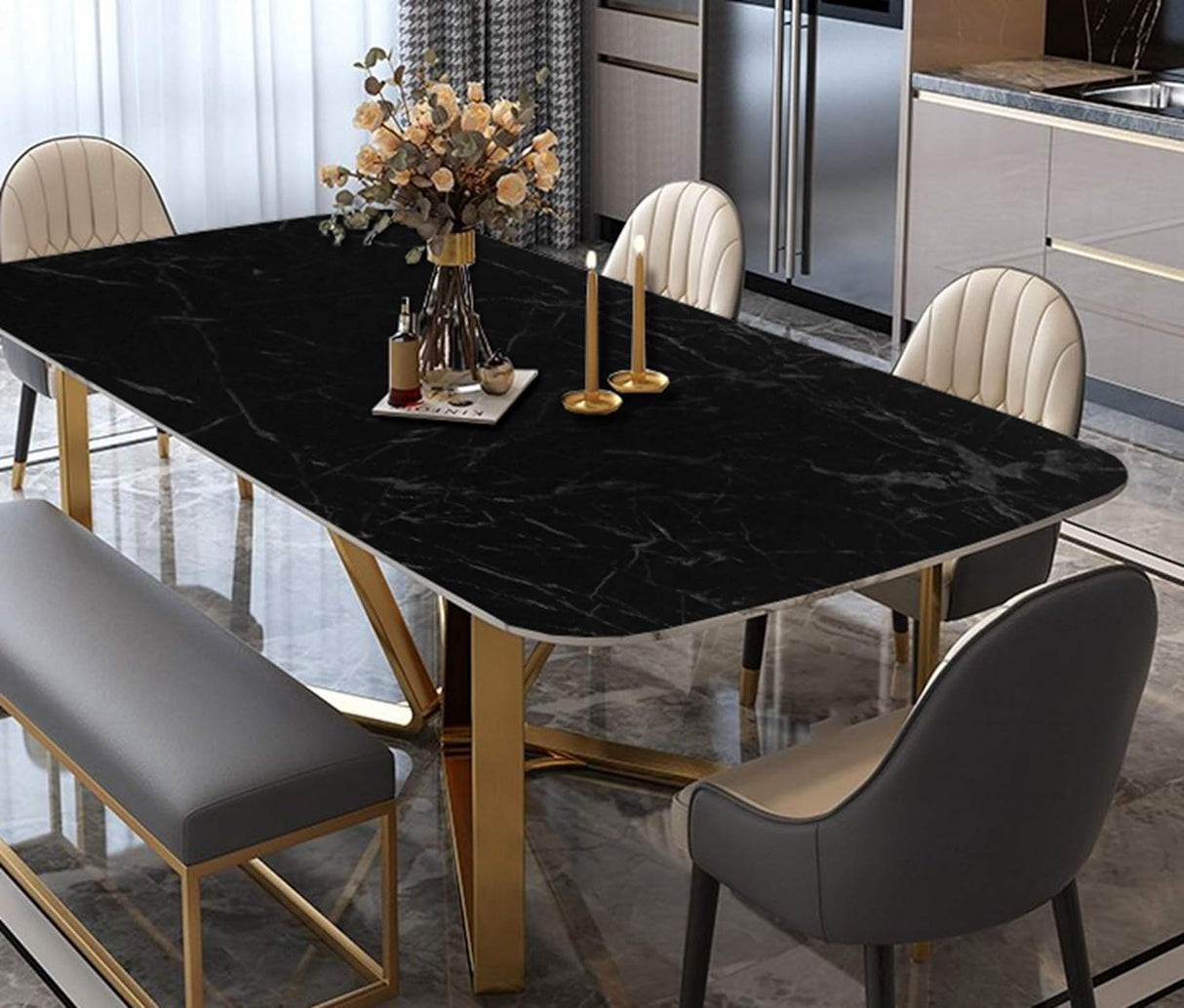 Marble 60cm by 500 cm Self Adhesive Contact paper Countertop,Kitchen,Shelf Liner