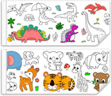 Drawing Roll for Kids, Sticky Coloring Paper Rolls with Colored Pencil Graffiti Scroll DIY Painting for Toddlers Children Boys Girls 3 4 5 Educational Toys