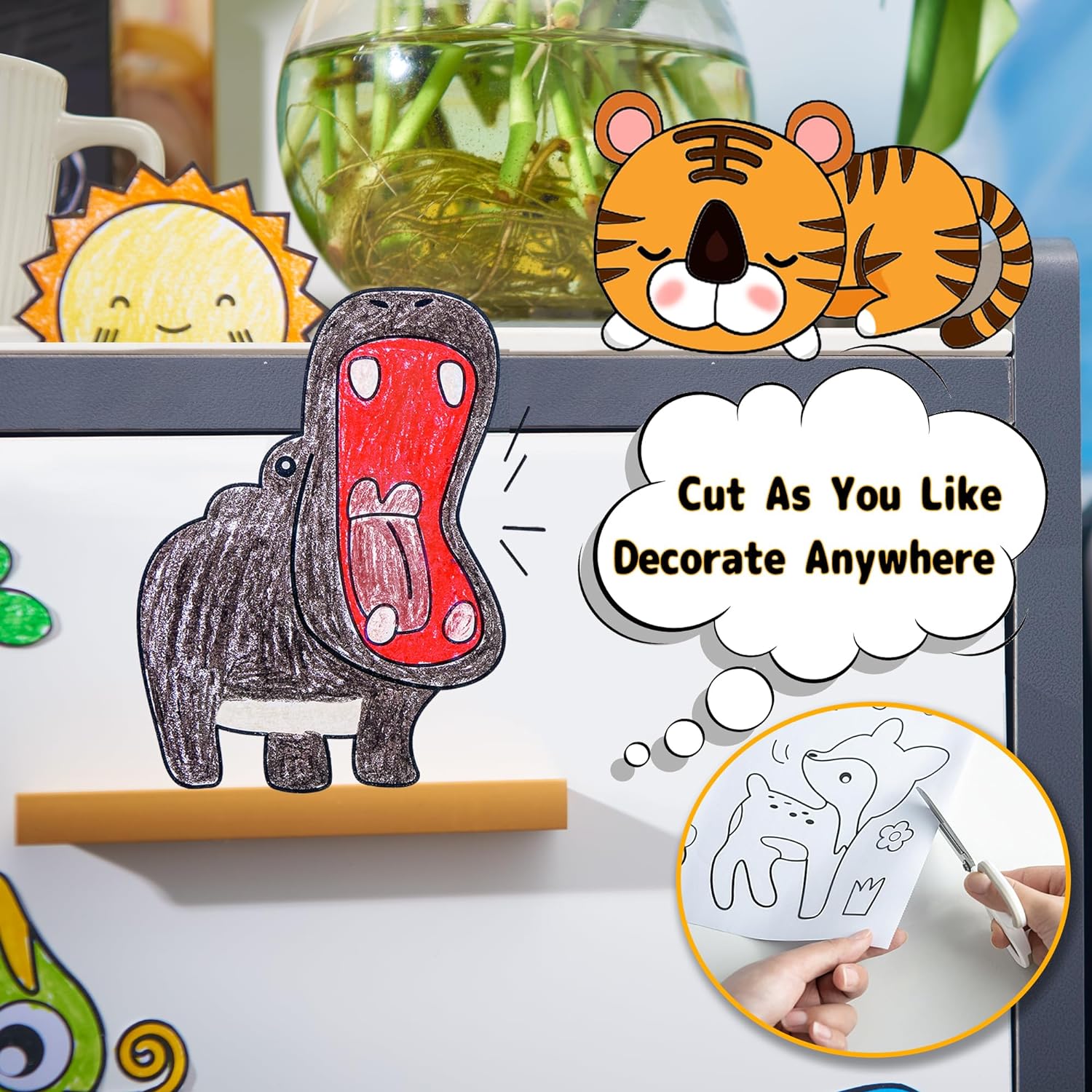 Drawing Roll for Kids, Sticky Coloring Paper Rolls with Colored Pencil