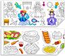 Drawing Roll for Kids, Sticky Coloring Paper Rolls with Colored Pencil Graffiti Scroll DIY Painting for Toddlers Children Boys Girls 3 4 5 Educational Toys