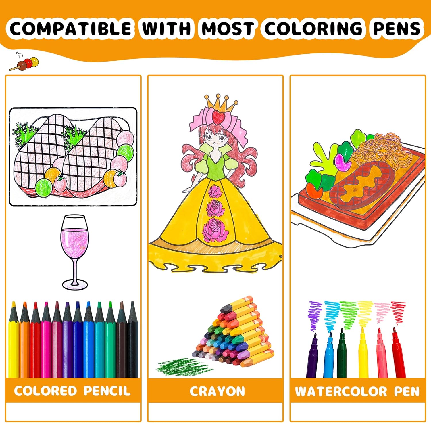 Drawing Roll for Kids, Sticky Coloring Paper Rolls with Colored Pencil