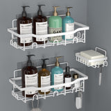 Shower Caddy Bathroom Organizer Pack Shampoo Holder Basket Shelves for Storage and Organization, Wall Suction Bath
