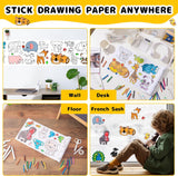 Drawing Roll for Kids, Sticky Coloring Paper Rolls with Colored Pencil Graffiti Scroll DIY Painting for Toddlers Children Boys Girls 3 4 5 Educational Toys