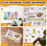 Drawing Roll for Kids, Sticky Coloring Paper Rolls with Colored Pencil Graffiti Scroll DIY Painting for Toddlers Children Boys Girls 3 4 5 Educational Toys